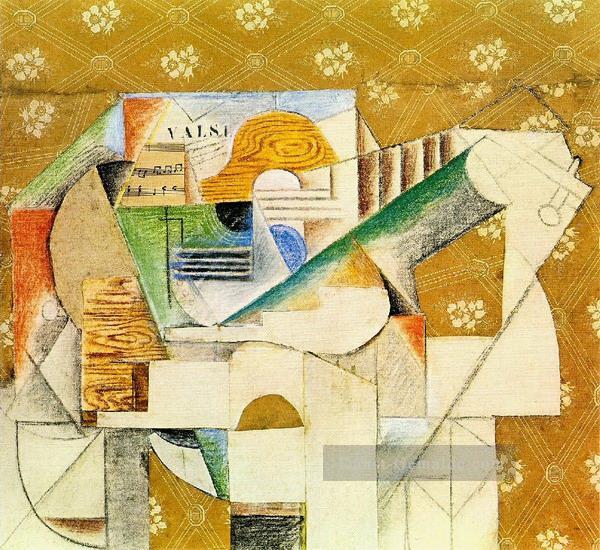 Guitare et feuille musique 1912 kubismus Pablo Picasso Ölgemälde